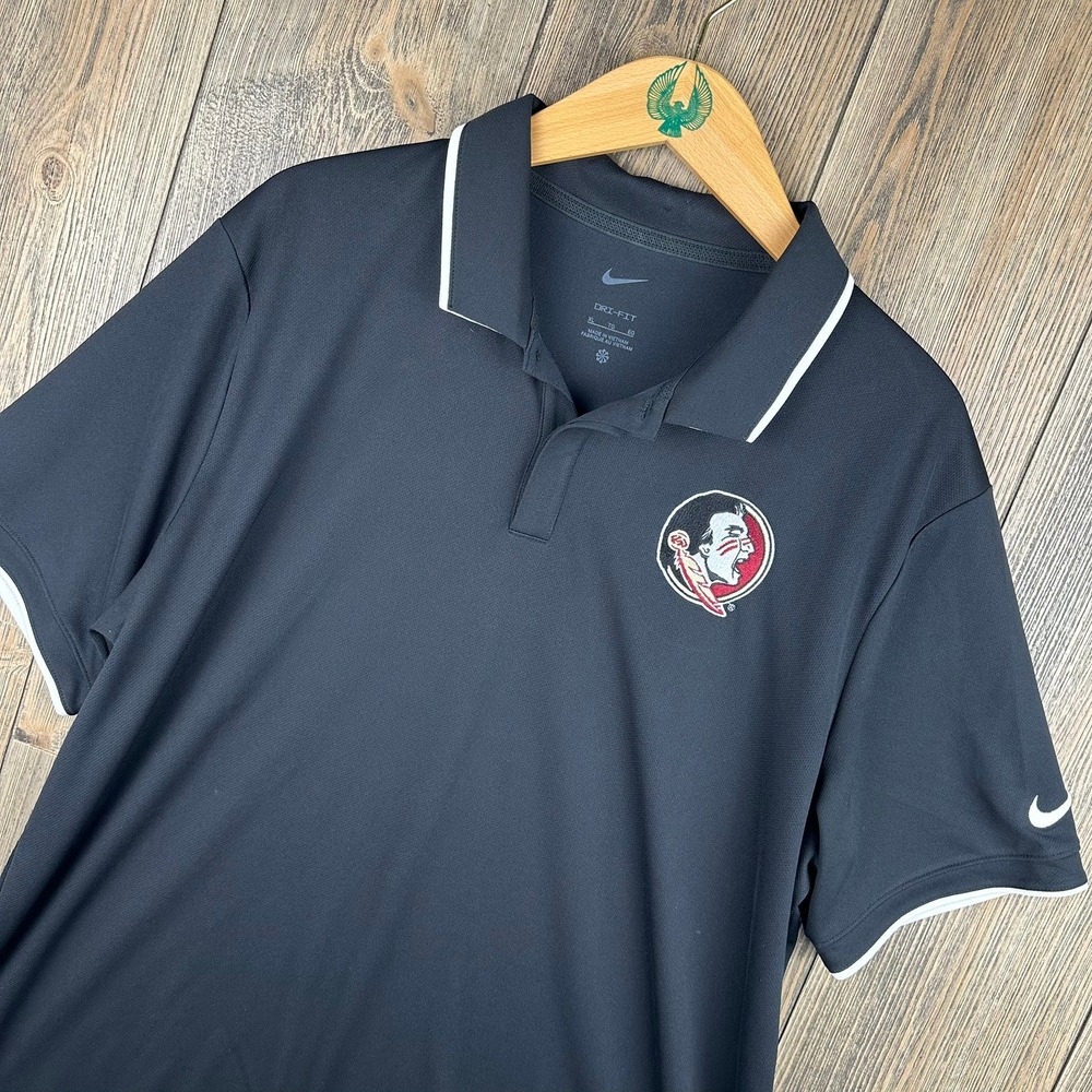 Nike Florida State Seminoles Dri-FIT Polo Shirt Men's XL Golf Performance Black